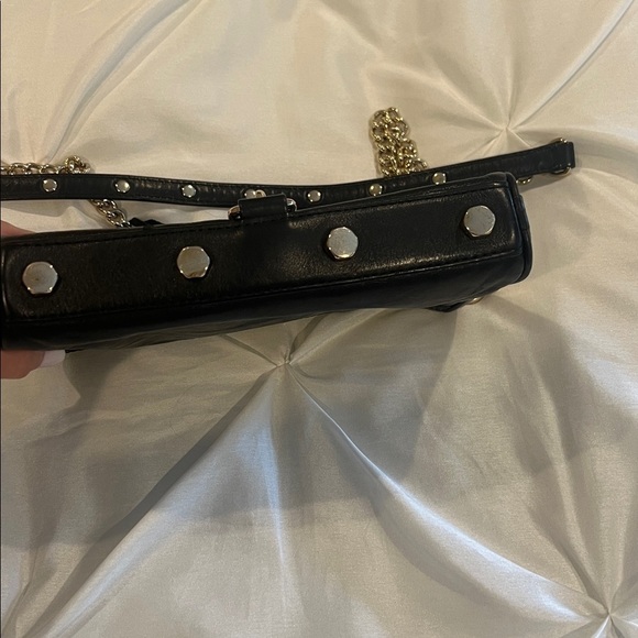 Rebecca Minkoff Black Leather Bag with Gold Accent - Picture 3 of 10